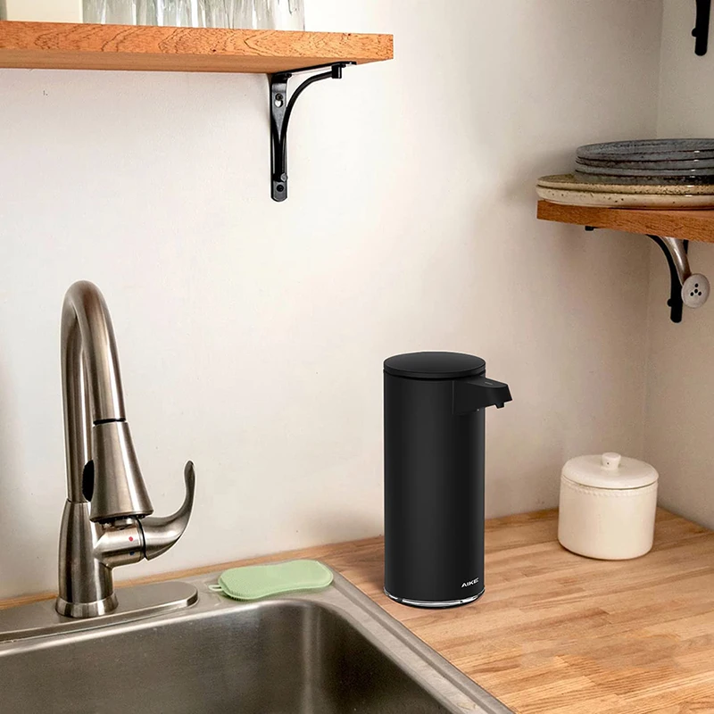 Dispenser automatico di sapone con ricarica USB AIKE Dispenser senza contatto in acciaio inossidabile per detersivo da cucina e sapone per le mani da bagno