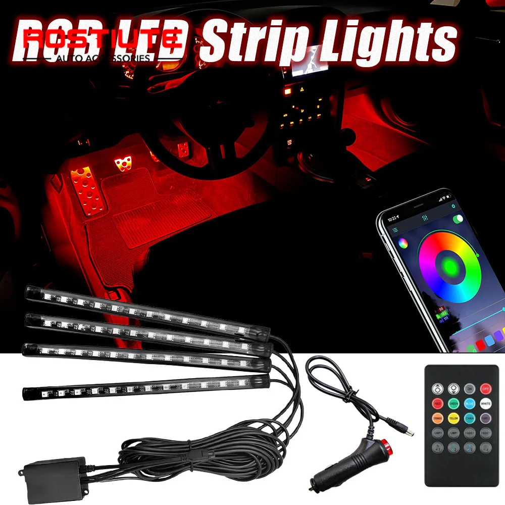 

RGB Car LED Strip Lights App/Remote Control Led Lights Car Interior Light with Music Sync Under Dash Footwell Neon Lighting Kit