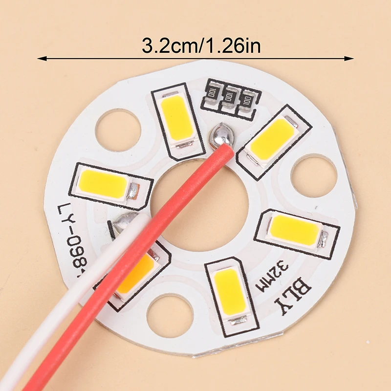 3Pcs 3W 5V Color LED Chip Bead Lights Board Bulb Round Transformation Light Source Dia 32MM Green Blue Red Purple White Lamp