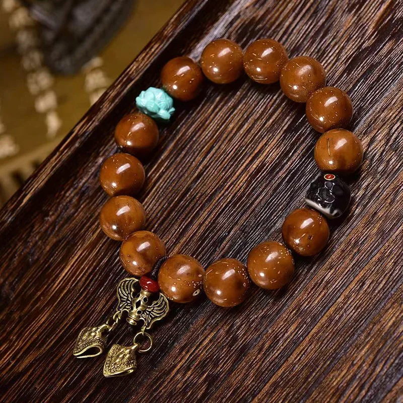 

Фиолетовый золотой браслет с тремя глазами и бусинами Бодхи из агата Adui, бирюзовый браслет в тибетском стиле с одним кругом