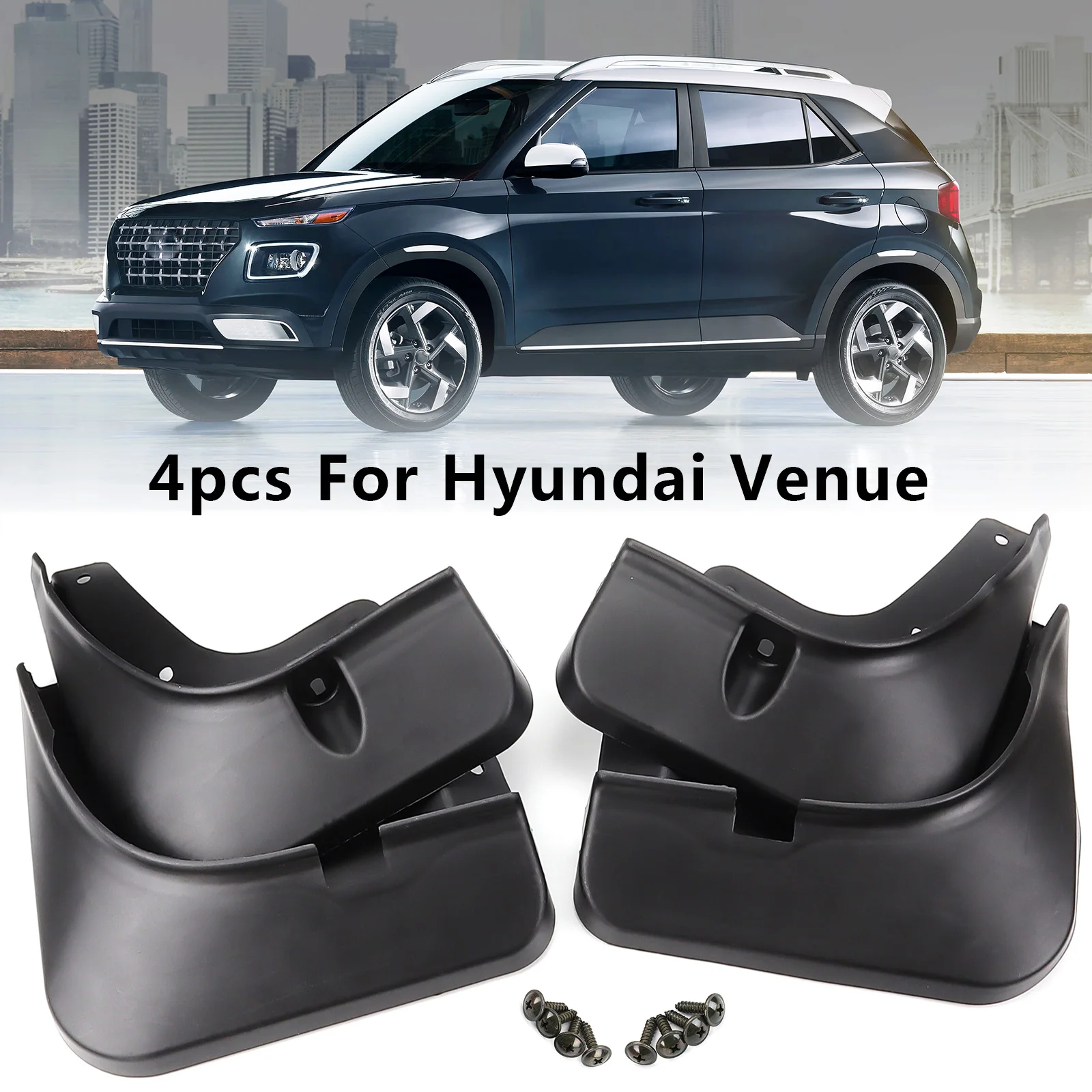 4x Mud Flaps For Hyundai Venue QX 2019 2020 2021 2022 2023 Splash Guards Fender MudFlaps Front Rear Mudguards Car Accessories