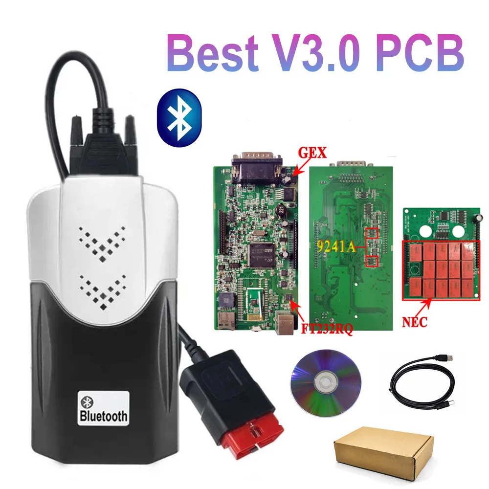 New Vci V3.0 PCB Tnesf Delphis Orpdc USB Bluetooth OBD OBD2 Scanner 2020.23 keygen Car Truck Auto Scanner Diagnostic Tool