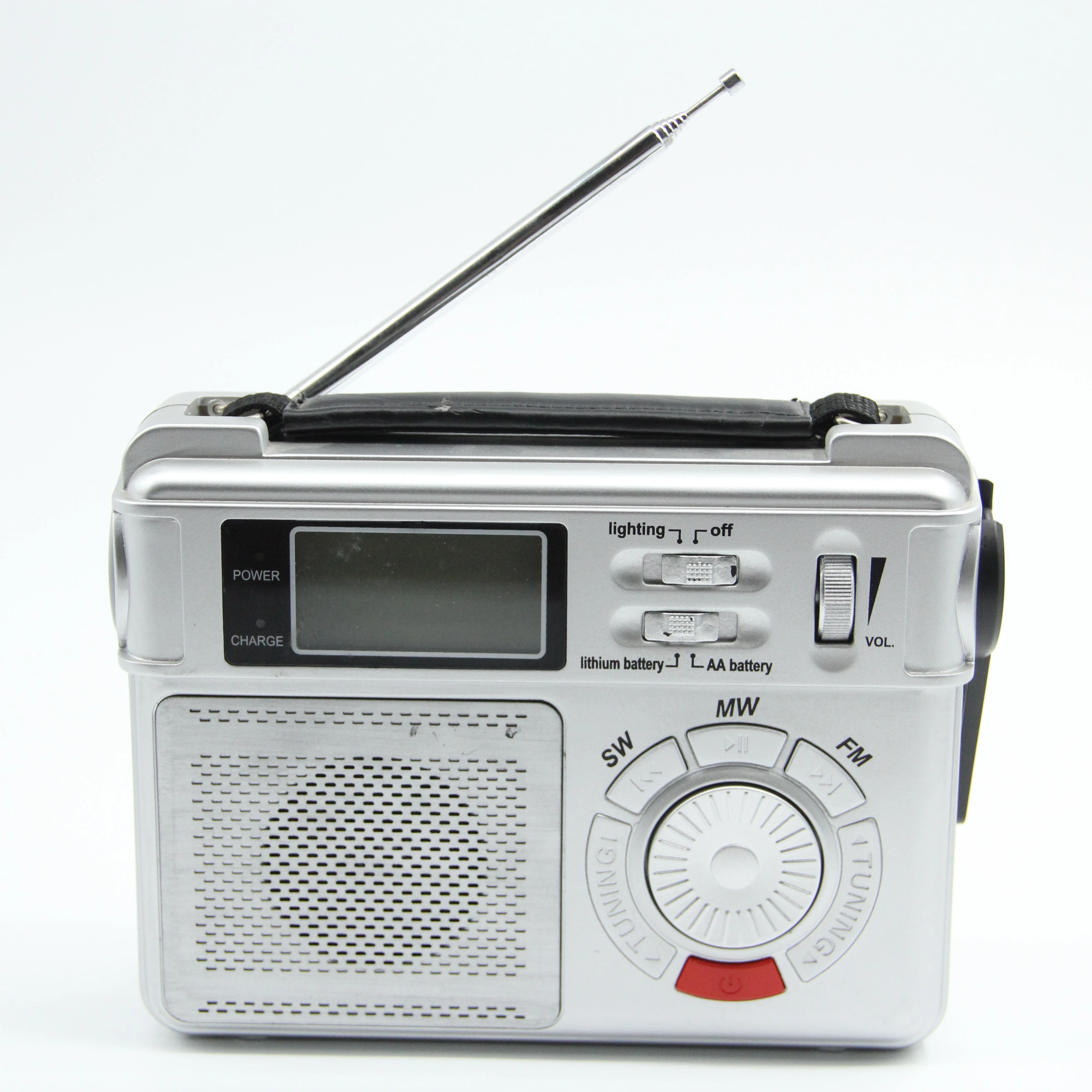 

Weather Forecast AM FM Emergency Radio With Hand crank SOLAR Power Torch