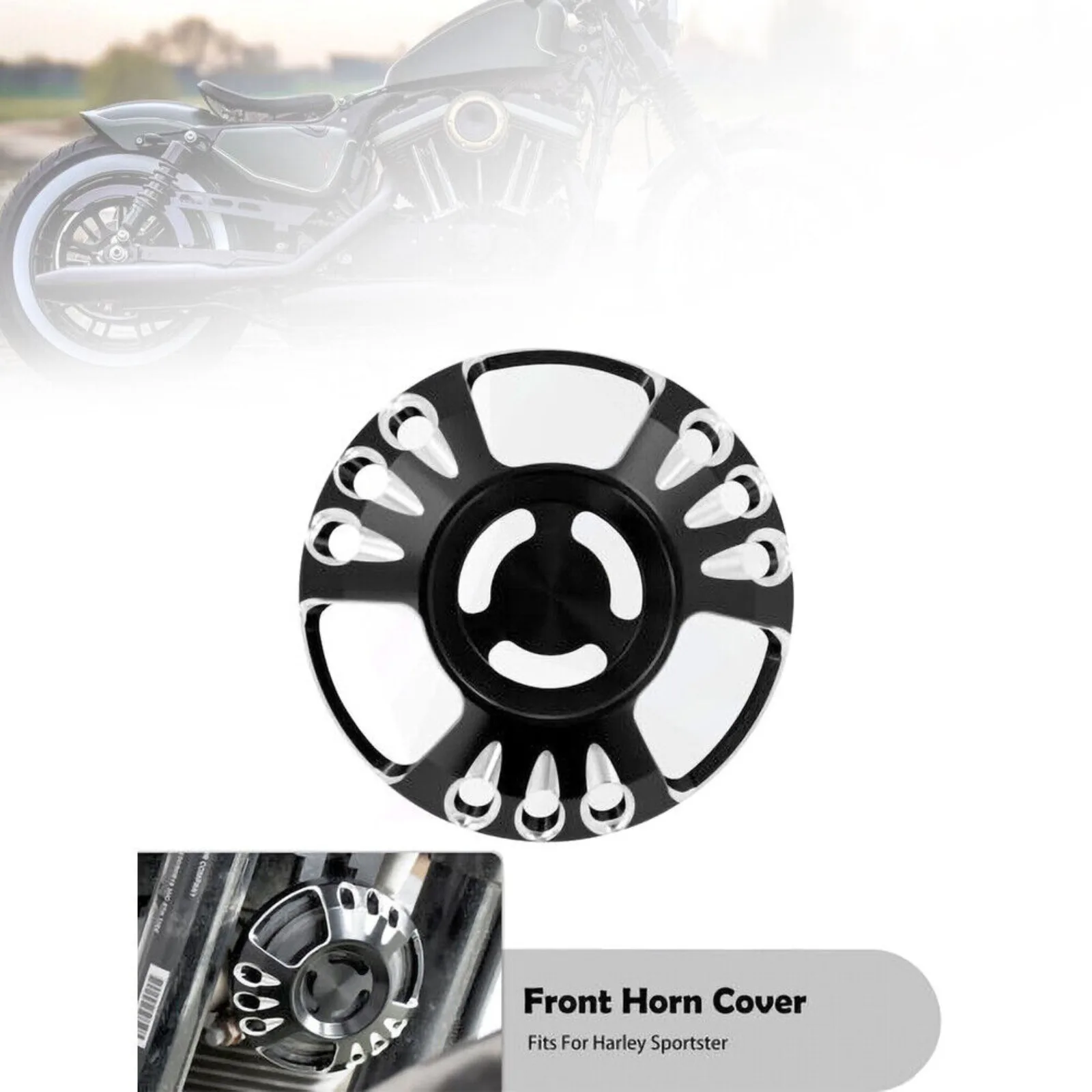 

Black Horn Speaker Cover Cap CNC Cut For Harley Sportster XL 883 1200 1996-2023