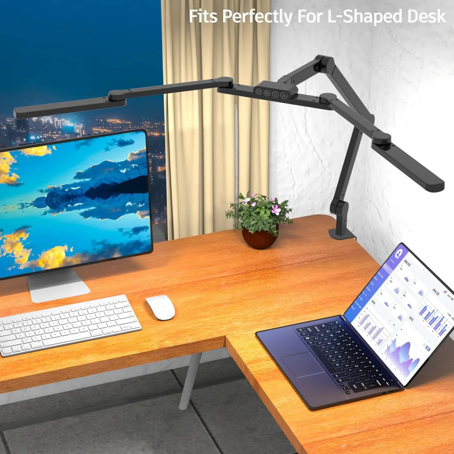 Adjustable 41.5" LED Desk Lamp with Clamp, 24W Bright Light for Home Office and Crafting view 2