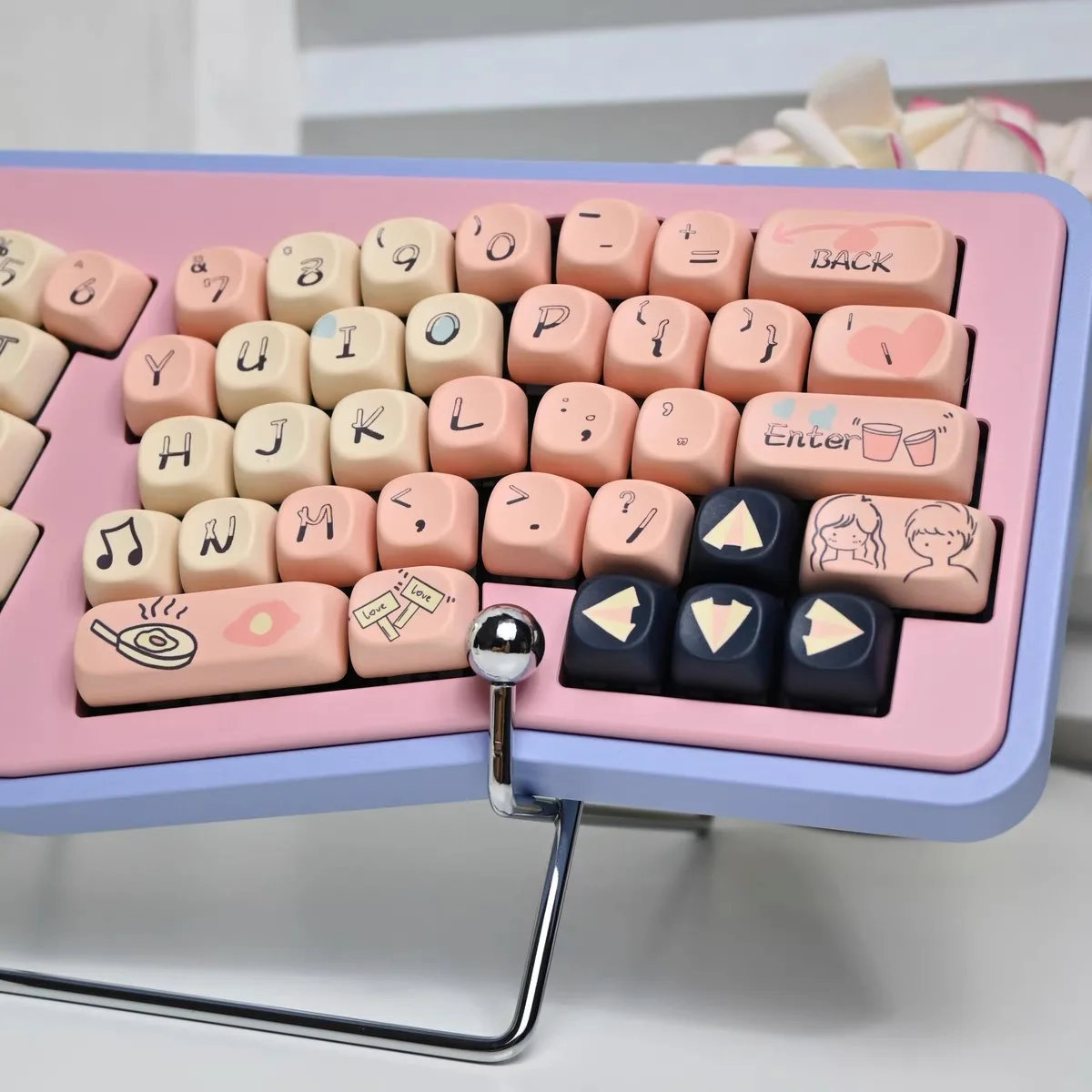 Keycaps High Quality 140 Key Love Diary MOA Height Key Cap Cute gift Sublimation Mechanical Keyboard Keycaps Keyboard Cap