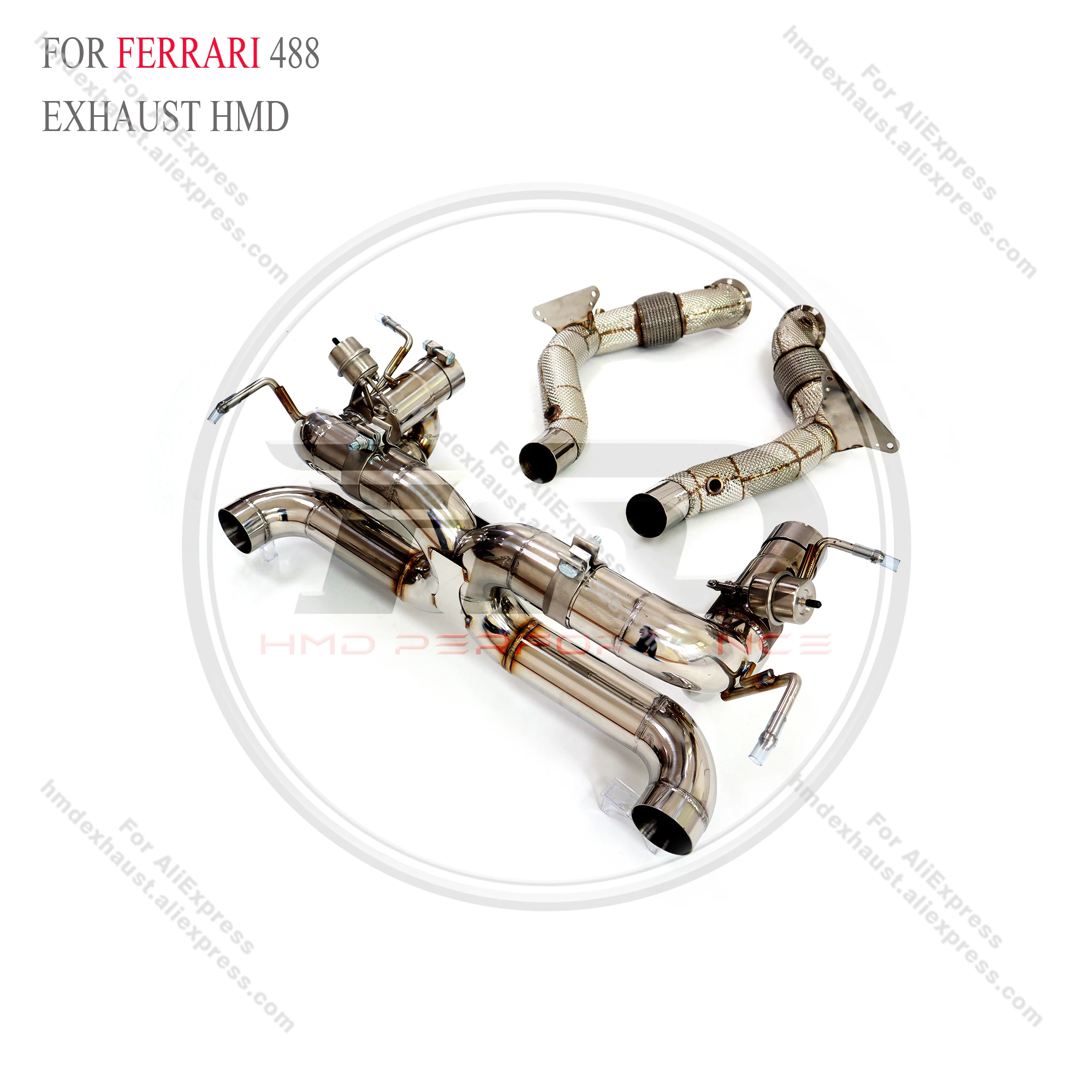 HMD Stainless steel Exhaust System Performance Catback Full exhaust for Ferrari 488 GTB 3.9T 2015-2018 With valve