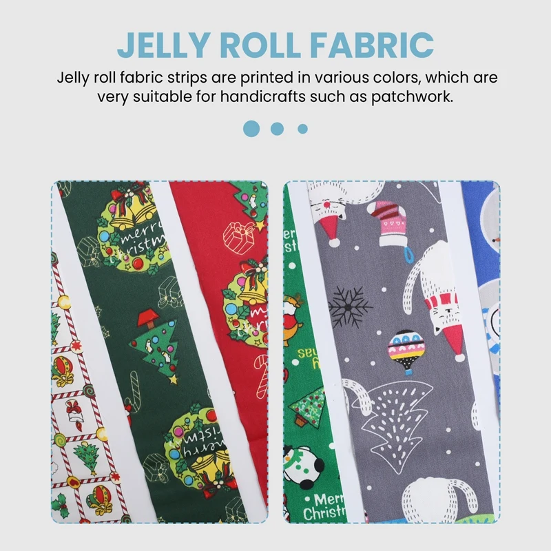 20 Patterns Jelly Roll Fabric, Pre-Cut Jelly Roll Fabric Strips For Quilting,Fabric Jelly Rolls With Different Patterns