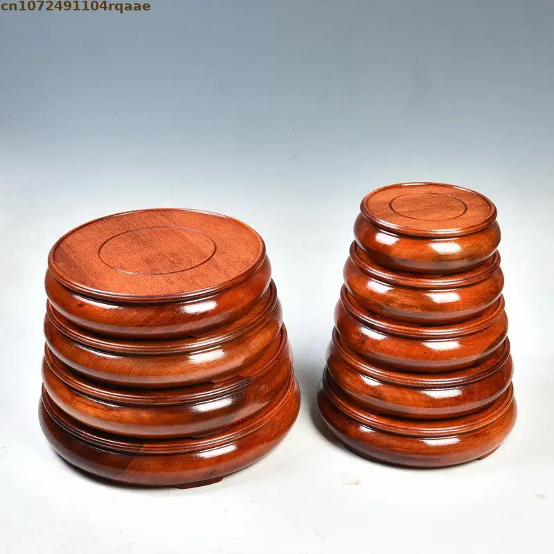 Runder Holz-Präsentationsständer, Dekorativer Holzsockel für Vase, Statue, Pflanzentopf, Bonsai, Aquarium, Teeservice, Heimdekoration