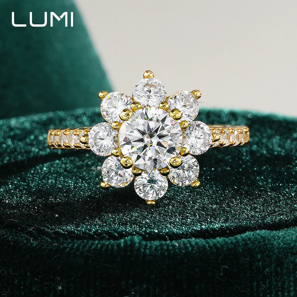 

Нежное кольцо с муассанитом подсолнуха 1 карат, гипоаллергенное кольцо из стерлингового серебра 925 пробы, красивое кольцо невесты для вечеринки, свадебные украшения, подарок