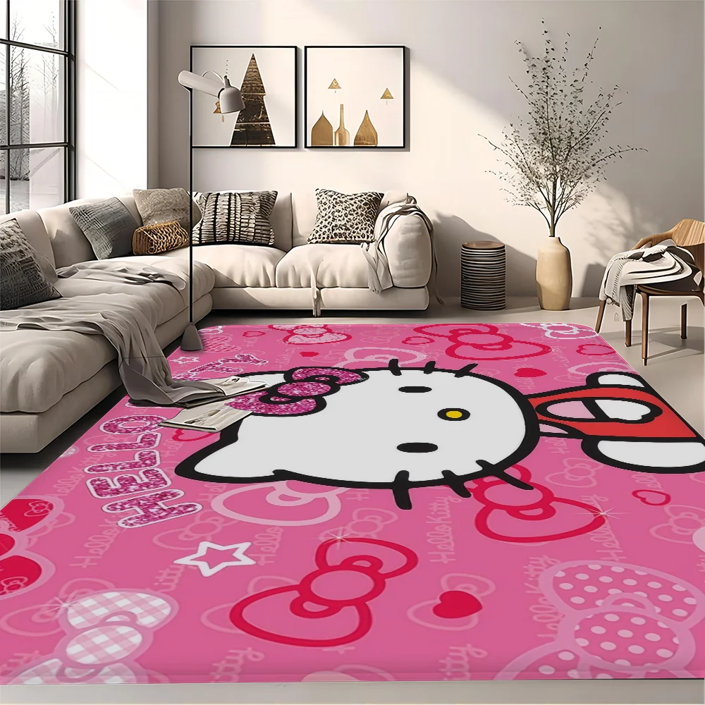 Hello K-Kitty Floor Mat INS Style Soft Bedroom Floor House Laundry Room Mat Anti-skid Household Carpets