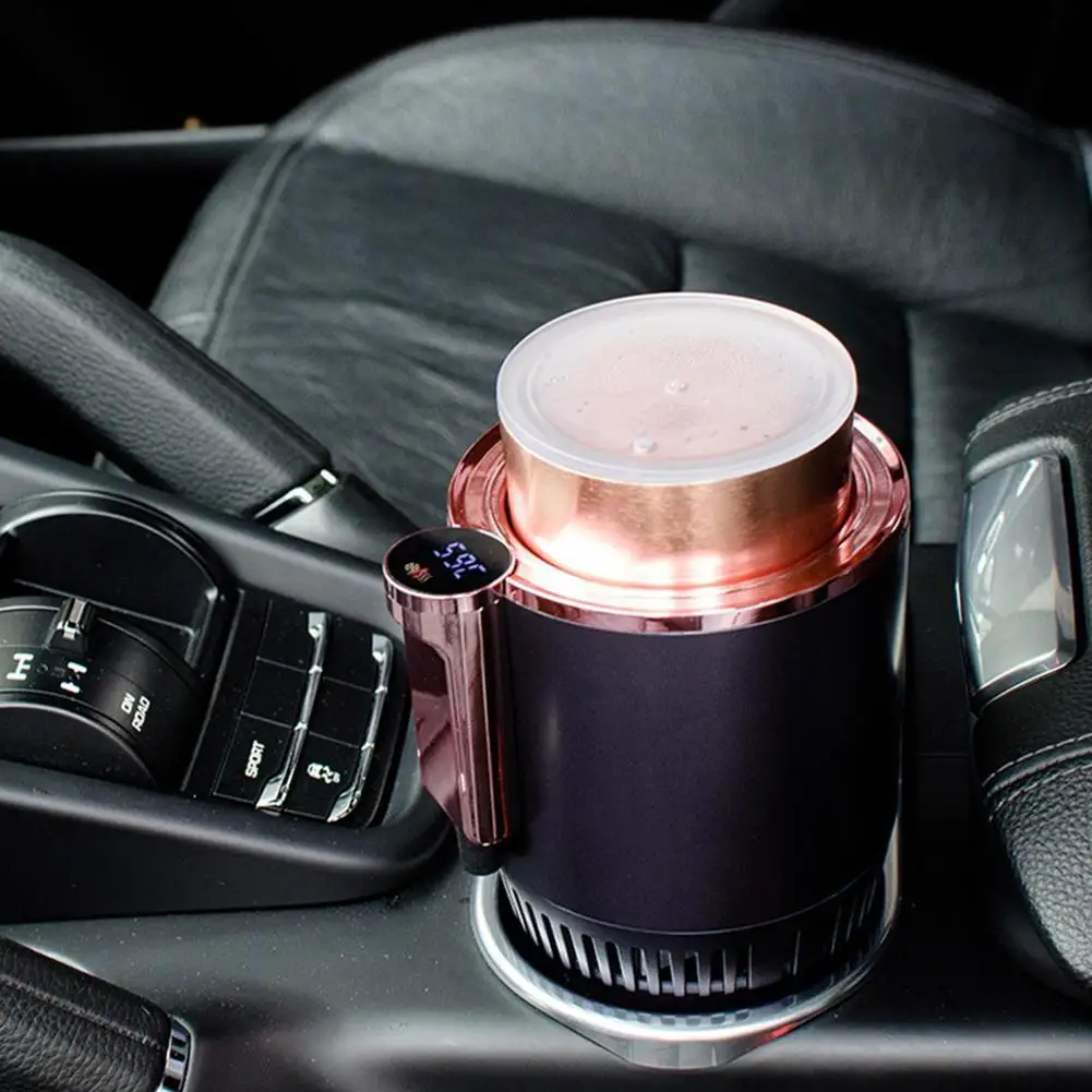 

2 In 1 Car Cup Mug Holder DC 12V Warmer Smart Car Cup Car Heating Cooling Cup Office Cup Mug Holder for Home Travel Use Bla O0J6