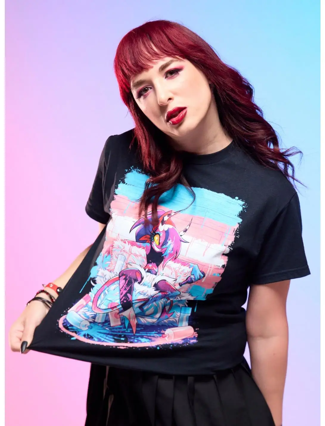 Helluva Boss Loona Pride T-Shirt Oversized Y2k Women Men Heavy