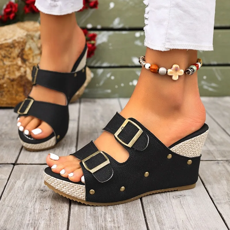 

Женские модные сандалии на платформе 2026 года, летние повседневные шлепанцы, пляжная обувь с открытым носком для женщин, Zapatos De Mujer