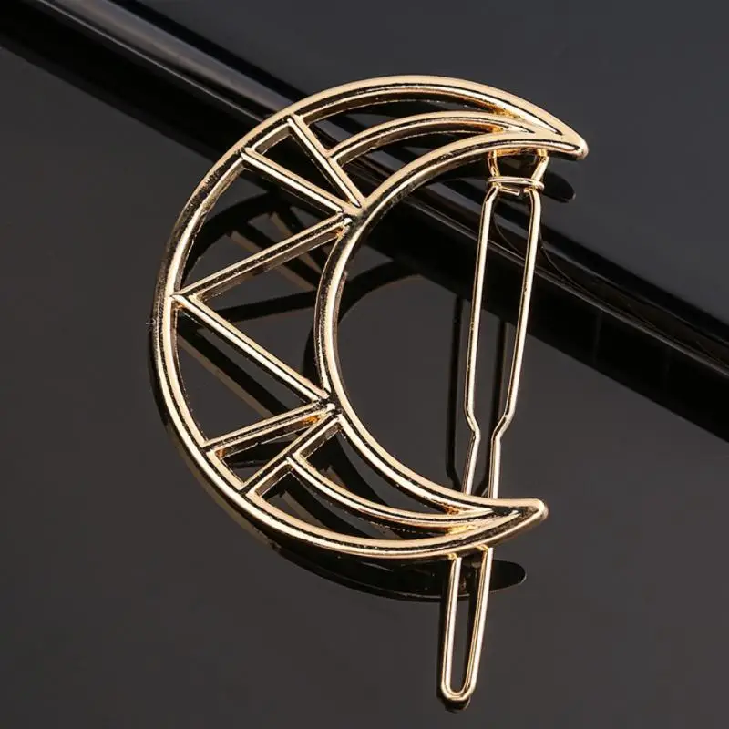 Metal Hair Clips Women Girl Mini Gold Silver Moon  Star Heart Simple Side Clips Trendy Alloy Hairpins Headwear Hair Accessories