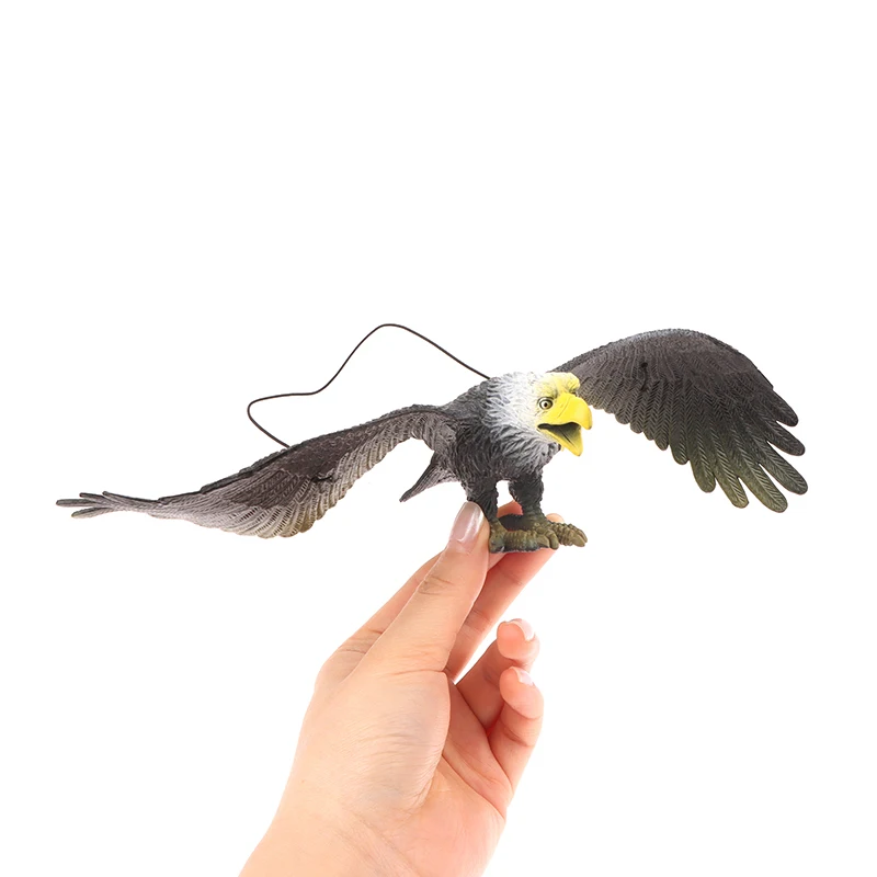 1 Stück Outdoor-Adlerfigur, hängende Vogelabwehr, Kunststoff-Adlerornament, lebensechte fliegende Vogel-Falke-Lockvogel-Garten-Vogelscheuche – Detail 14
