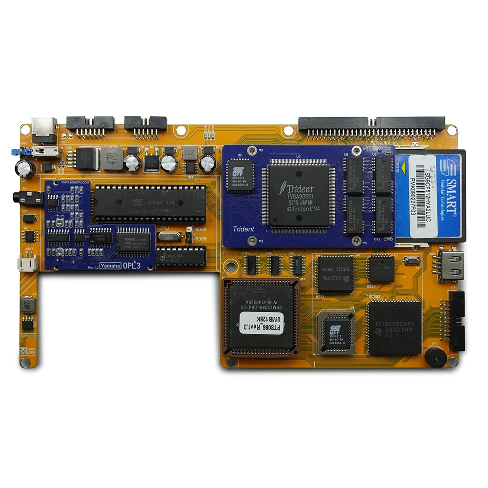 Pocket Dot 8086 CPU Laptop Computer, Placa Gráfica VGA, Serial, Paralela, Apto para PC, XT, Máquina Compatível, Microcomputador