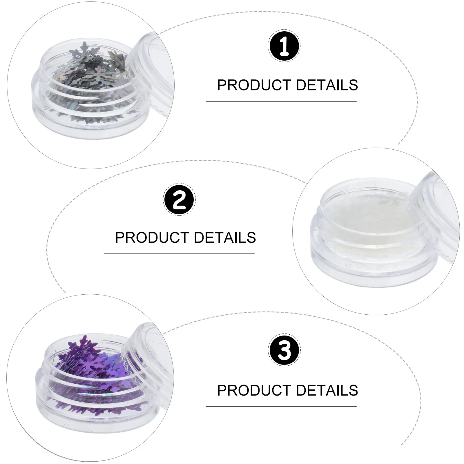 

OSALADI 6pcs Snowflake Nail Art Decals Self Adhesive Stickers for Christmas Design Sequins Applique Nail Decorations