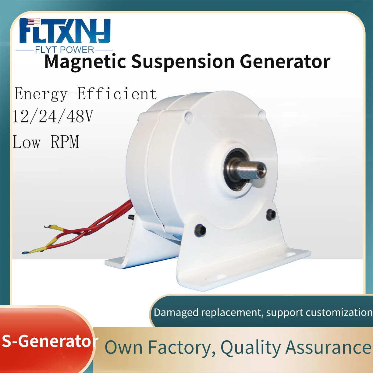 Low Speed 1000W 600W 800W 12V 24V 48V Gearless Permanent Magnet Generator For Wind Turbines And Water Turbines