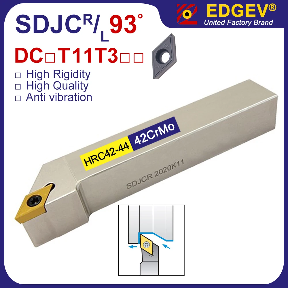 

SDJCR1010H07 SDJCL1010H07 SDJCR1212H07 SDJCL1212H07 SDJCR1616H07 SDJCR1616H11 SDJCR2020K11 SDJCR2525M11 SDJCR SDJCL CNC Внешний токарный резец держатель инструмента DCMT070204 DCMT11T304вставки