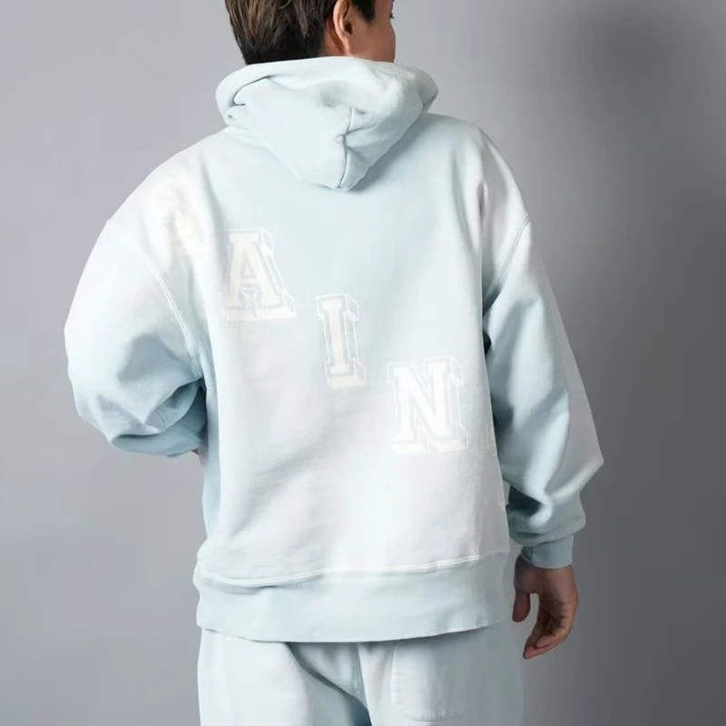 2026 New Arrival Unisex SAINT Blue Tear Print Hoodie High Quality Heavy Fabric Hooded Pullover Streetwear For Men Women