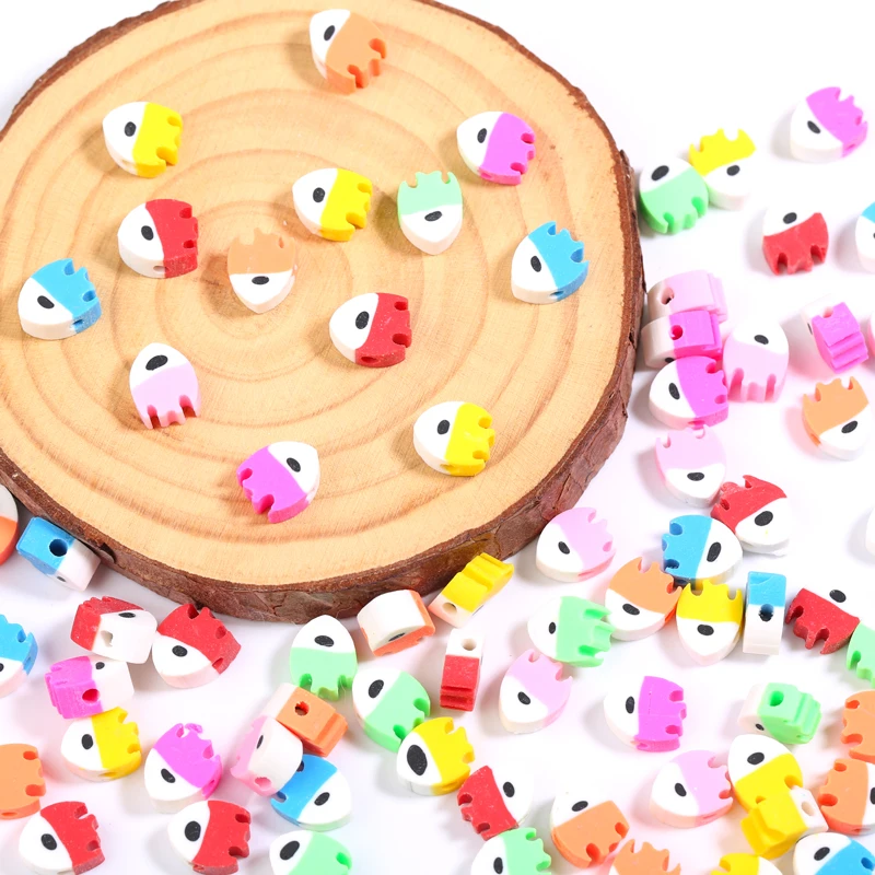 20/50/100pcs 8x9mm Colorful Fish Polymer Clay Beads Cute Loose Spacer Beads For Jewelry Making DIY Bracelet Handmade Accessories