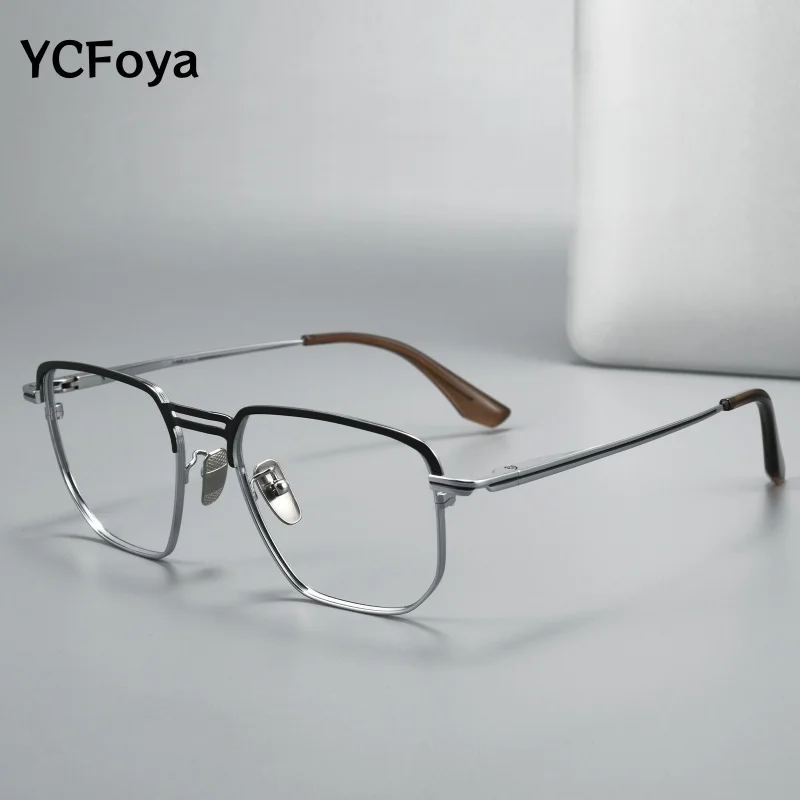 

Men's Ultra-light High Quality Pilot Glasses Luxury Pure Titanium Eyewear Flexible Elastic Temples Eyeglasses Frame 825202Y
