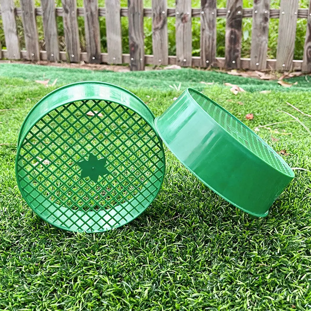 

Набор из 2 зеленых пластиковых сит для сортировки почвы, мелкоячеистое сито для подготовки почвы для суккулентов, фильтр для камней, песка и грунта