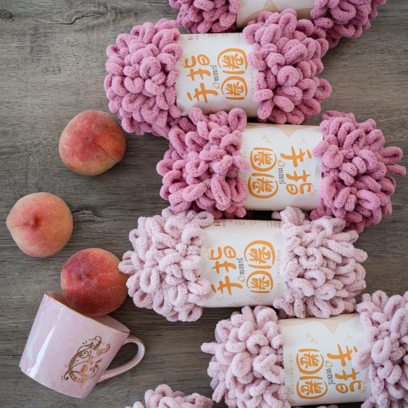 

100g Finger Loop Yarn Thread 10mm 8 Meters Polyester Wool Hand-knitted Home Knitted Blanket Pillow Scarf Crochet Knitting Yarn