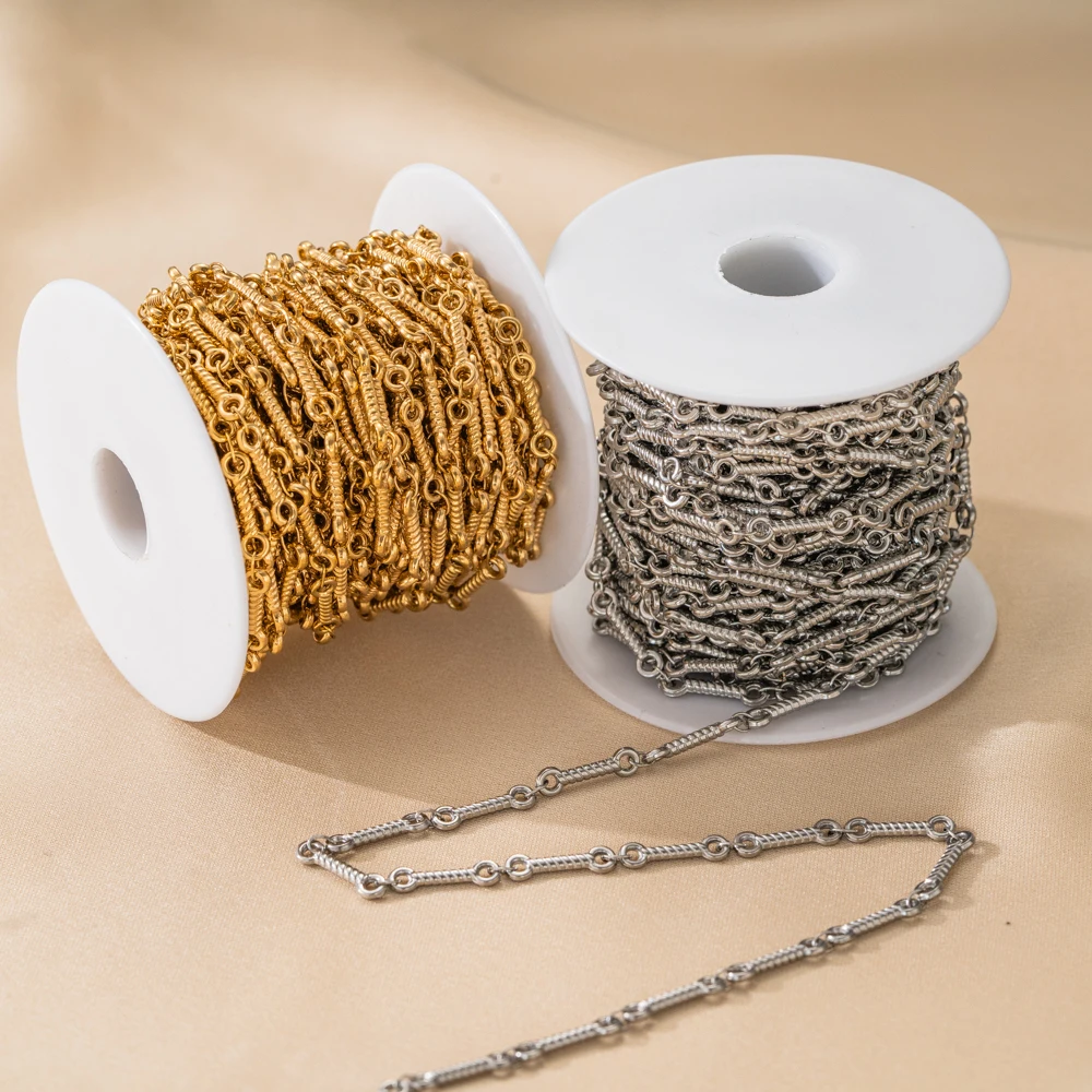 1 Meter Edelstahl Bambusknoten Goldfarben Handgefertigte Ketten für DIY Halsketten Armbänder Schmuckherstellung Zubehör Bastelbedarf – Detail 4