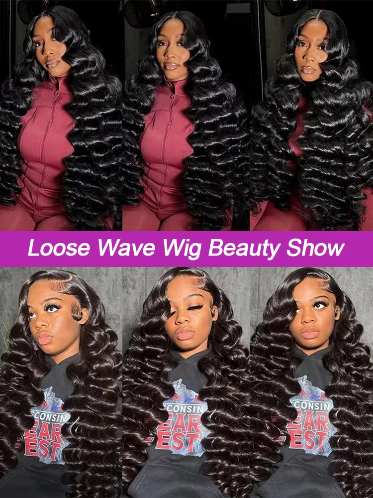 40 Inch HD Loose Deep Wave 13x6 Lace Front Human Hair Wigs Brazilian Curly Water Wavy 13x4 360 HD Transparent Lace For Women 250% High Density Pre Plucked Baby Hair 100% Natural Wave Human Hair Wigs image 7