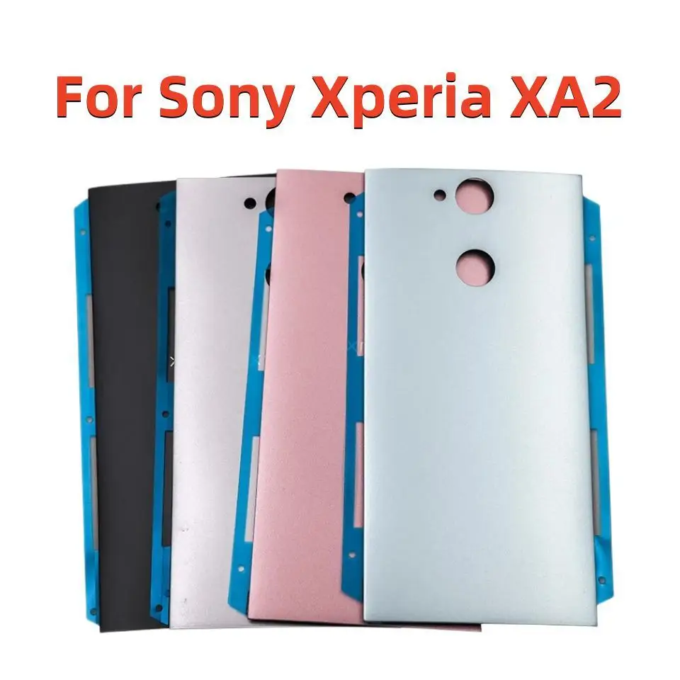 Original For Sony Xperia XA2 H4113 H3113 H4133 H3123 Plastic Battery Back Cover Rear Door Housing Case Adhesive Replace