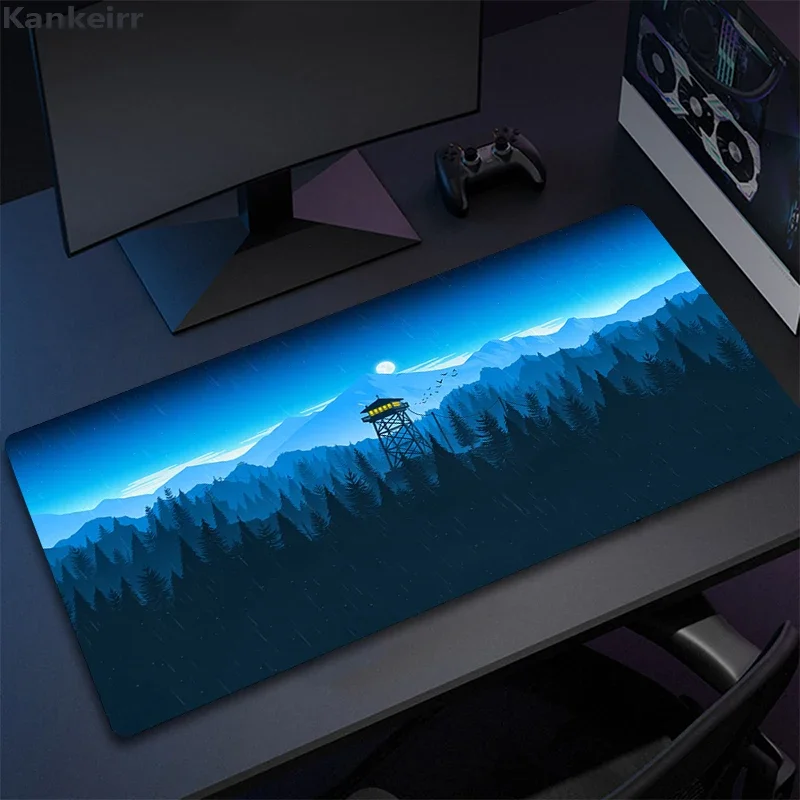 Imagem -03 - Grande hd Mouse Pad para Gamer Tapete de Rato Antiderrapante Tapetes de Jogo Floresta Profunda Firever Personalizado Escritório Computador Xxl