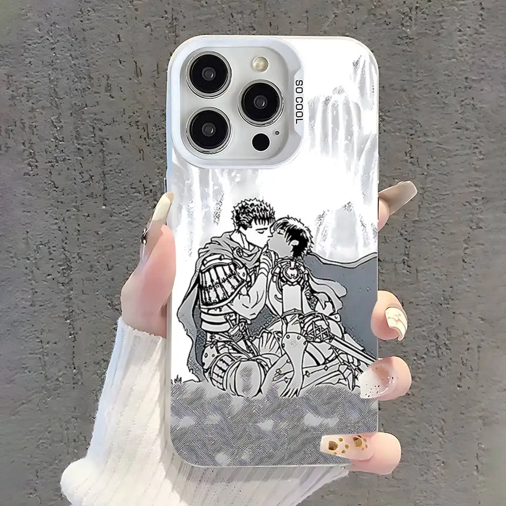 Etui na telefon Comic B-Berserk Guts Casca do iPhone 17,16,15,14,13,12,11,Pro,XS,Max,Plus,Mini,SE Białe Cukierkowe Matowe Odporne na Wstrząsy