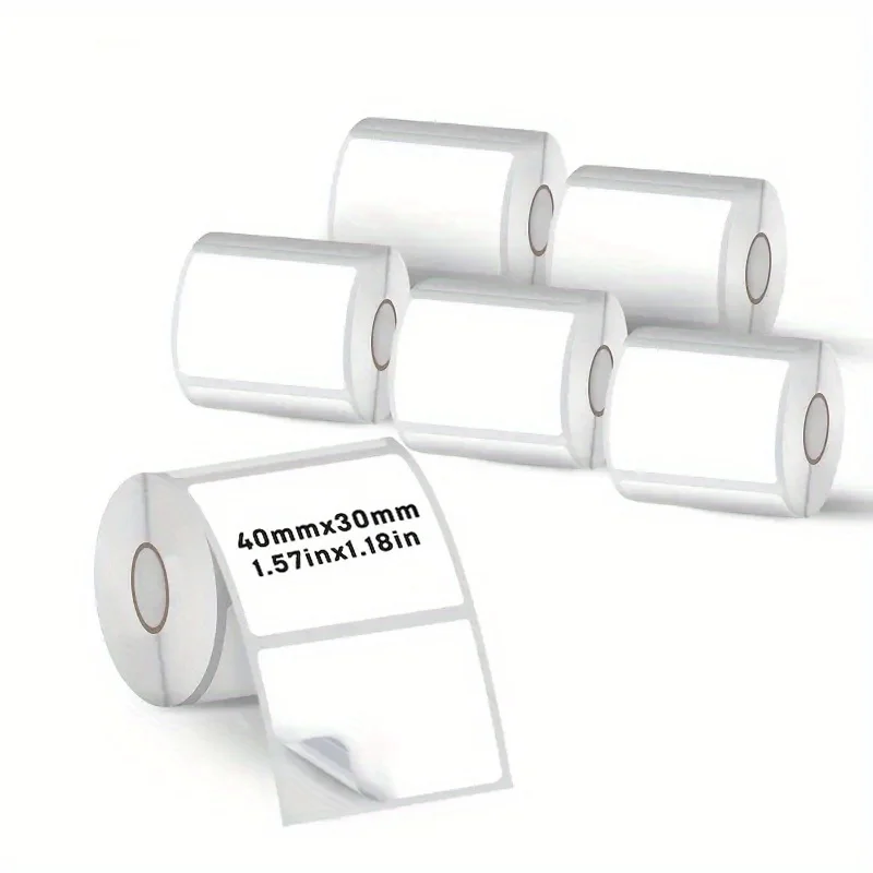 6 Rolls 40x30mm Thermal Label Paper Compatible M110 M221 M120 Portable Printers for Office Home Ecommerce Inventory Shipping Use