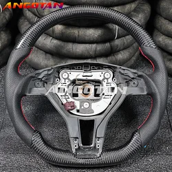 Leather Carbon Fiber Steering Wheel For Benz AMG W205 W204 G55 G500 W212 W463 C63 S63 CLS63 E63 2009-2021 Model