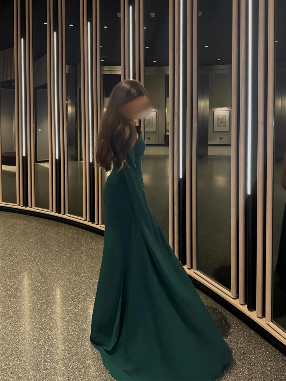 فستان حورية البحر الكلاسيكي للنساء بدون أكمام فستان حفلات سويب تراين طول الأرض فستان سهرة أنيق مخصص للحفلات الجديدة 2025 #3