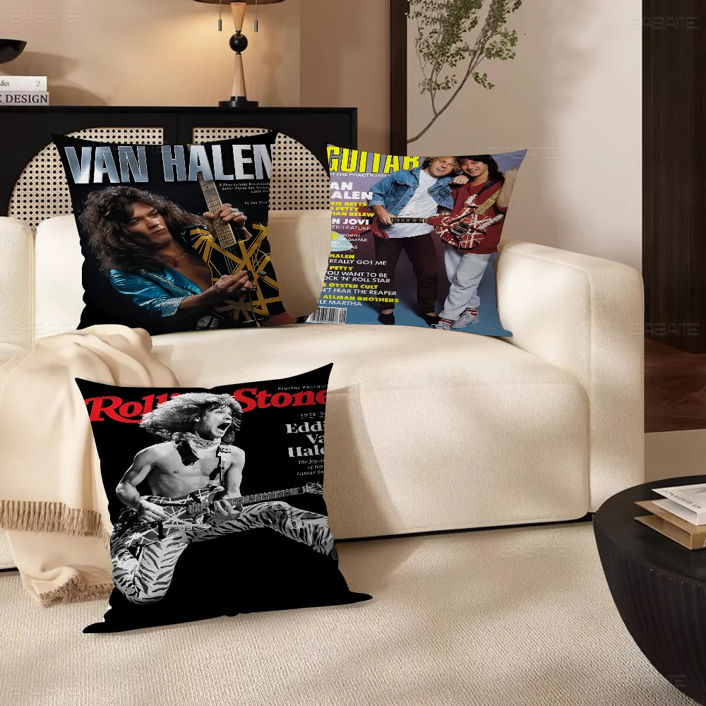 V-Van H-Halen Retro-R-Rock Band Pillowcase Toon Gift Cushion Cover Bedroom Home Sofa Chair Seat Decor Pillow Case