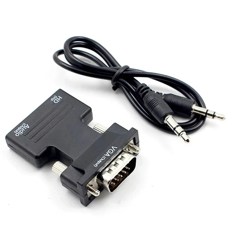Hdmi Female To Vga Male Converter With Audio 3.5mm Suitable Projectors High Definition Computer Monitors Set Top Box Connectors