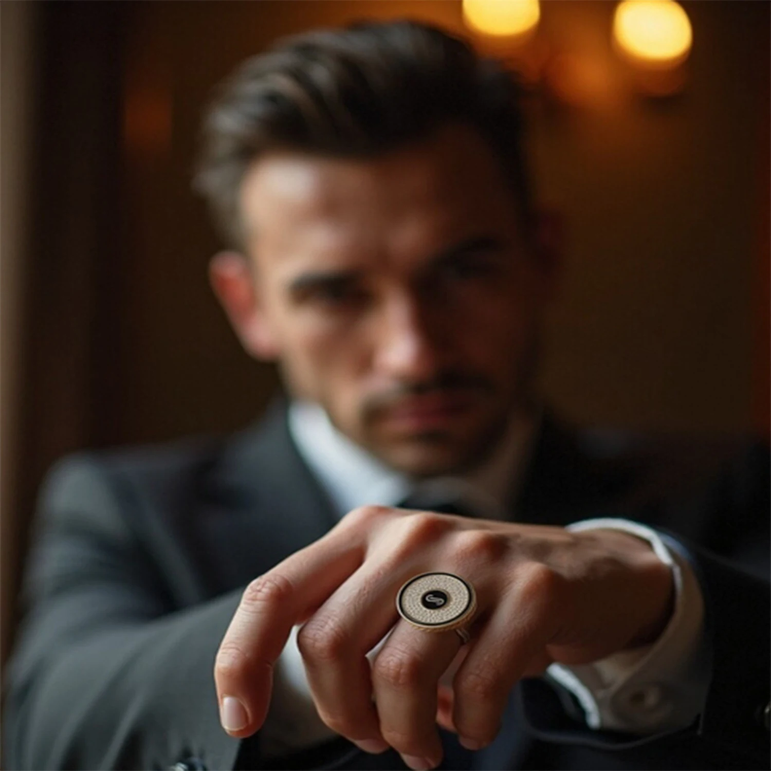 

Round men's and women's rings size 7/8/9 fashionable and simple men's and women's business decorative jewelry