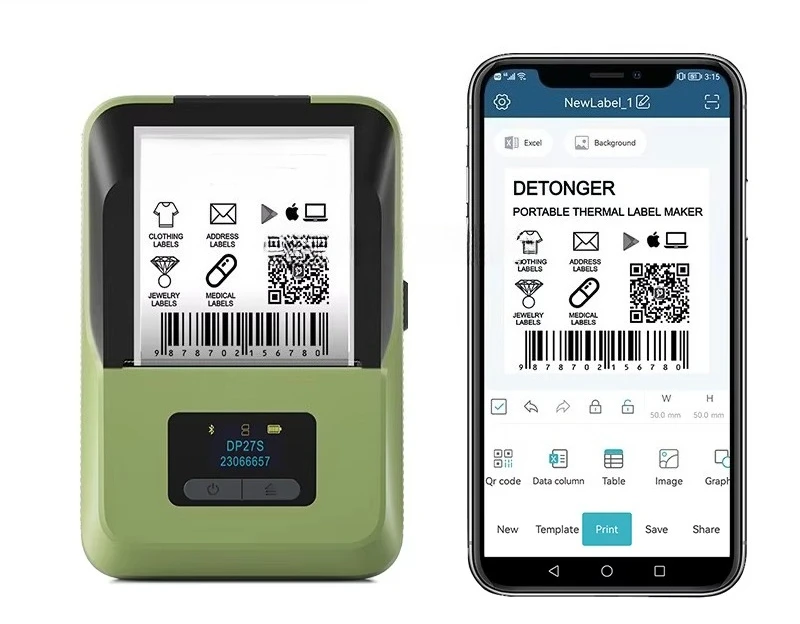 Inkless Label Maker Free SDK Portable Barcode QR Code Sticker Price Tag Printer Machine
