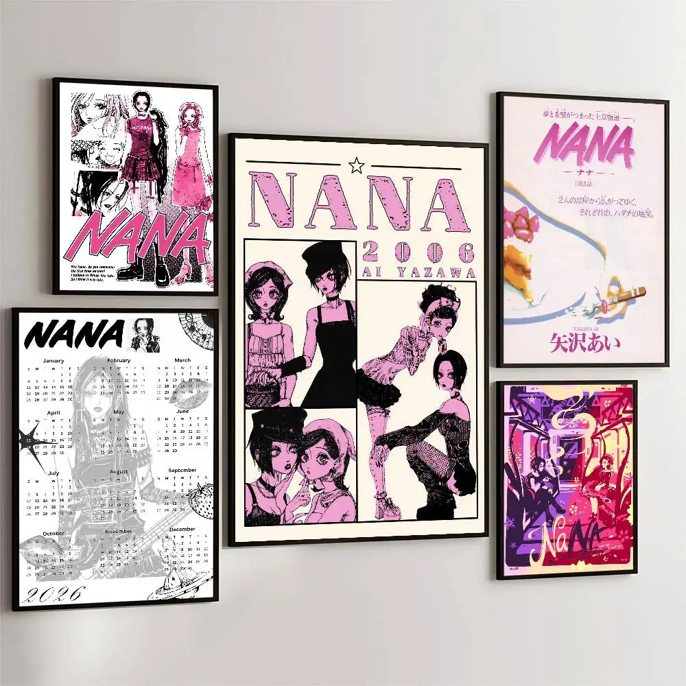 Japan Anime NANA Charakter Klassische Vintage Poster Dekoration Wandkunst Weißes Kraftpapier Kawaii Raumdekoration