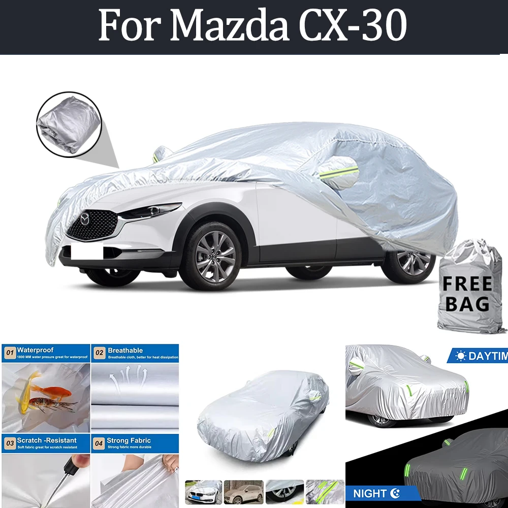 

For Mazda CX-30 Car Cover Outdoor Protection Covers Snow Sunshade Waterproof Dustproof Exterior UV Car Accessories