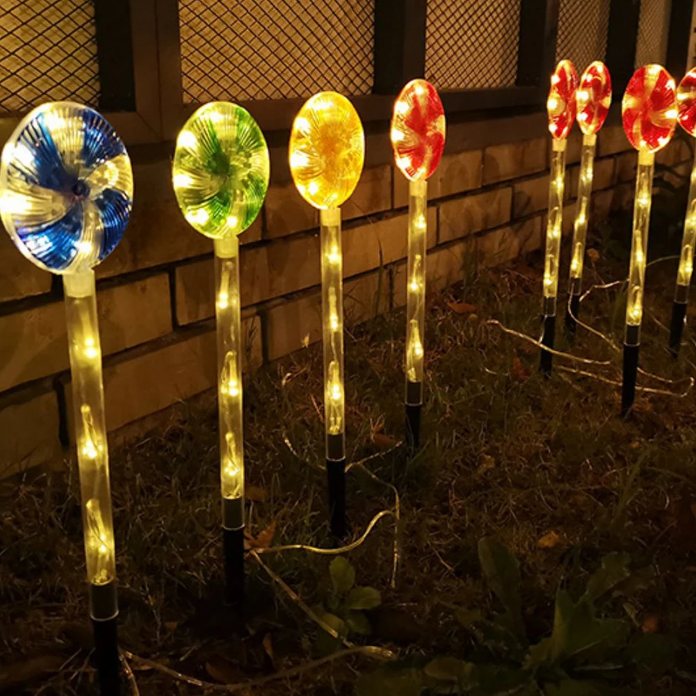 Solar LED Candy Cane Pathway Lamp, 8 modos, ao ar livre, luzes do pirulito, Natal, Ano Novo, Decoração do feriado