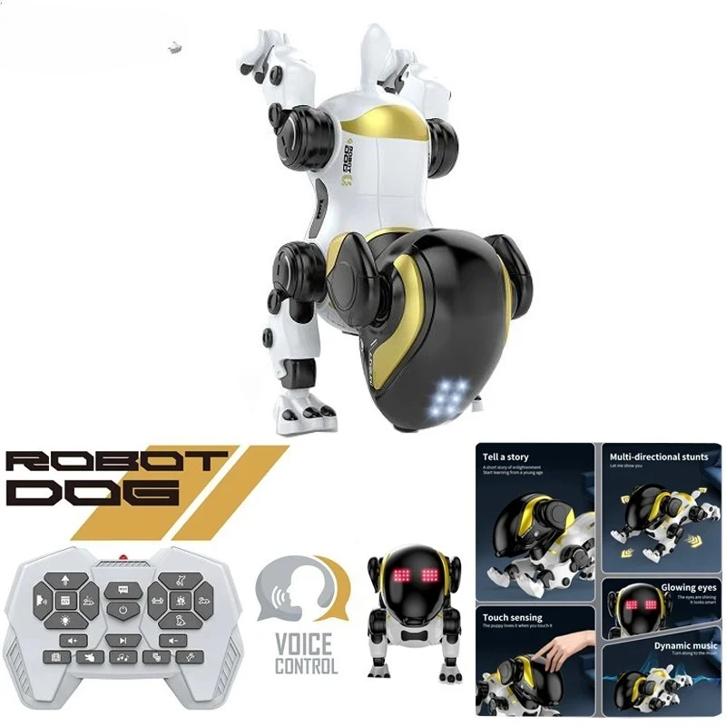 Emo Afstandsbediening Robot Hond RC Robot Stem Intelligent Wandelen Dansen Interactief Huisdier Puppy Spelen Schattig Kinderspeelgoed voor kinderen