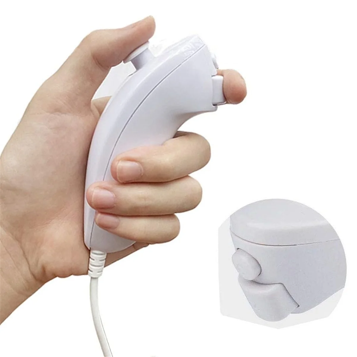 Wired Nunchuck for / Game Controller Hand Curved Game Handle Controller Nunchuk Tool for Gamepad