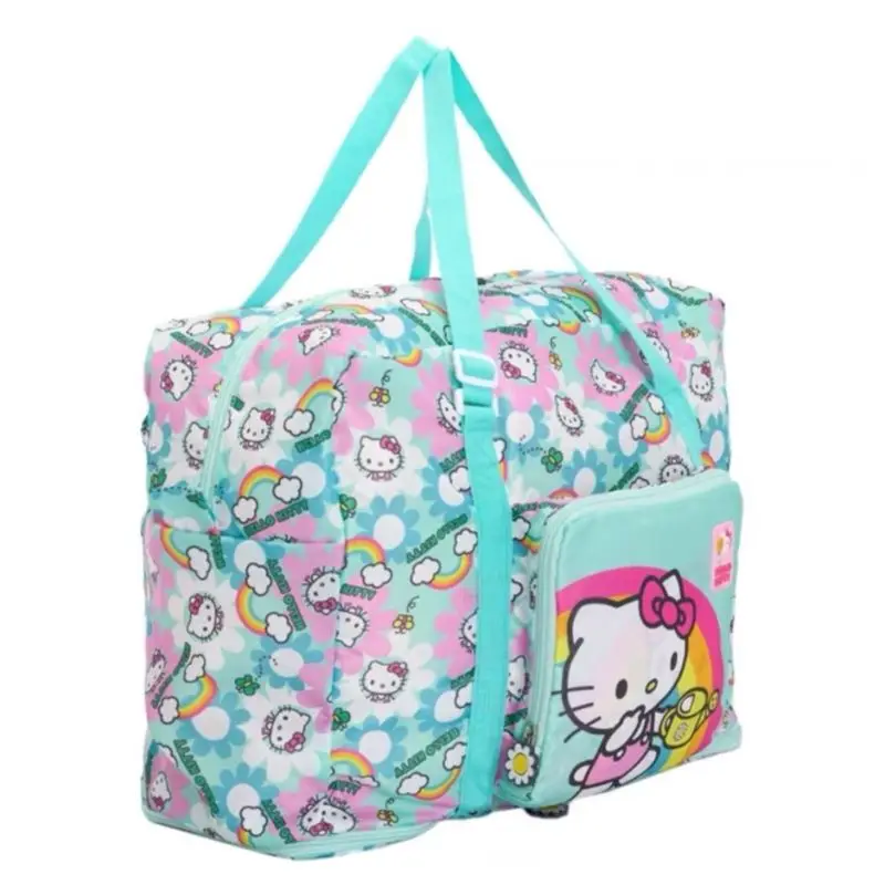 Hello Kitty Handbag Miniso Cute Lightweight Nylon Travel Bag Large Capacity Foldable Portable Versatile Luggage Storage Bag