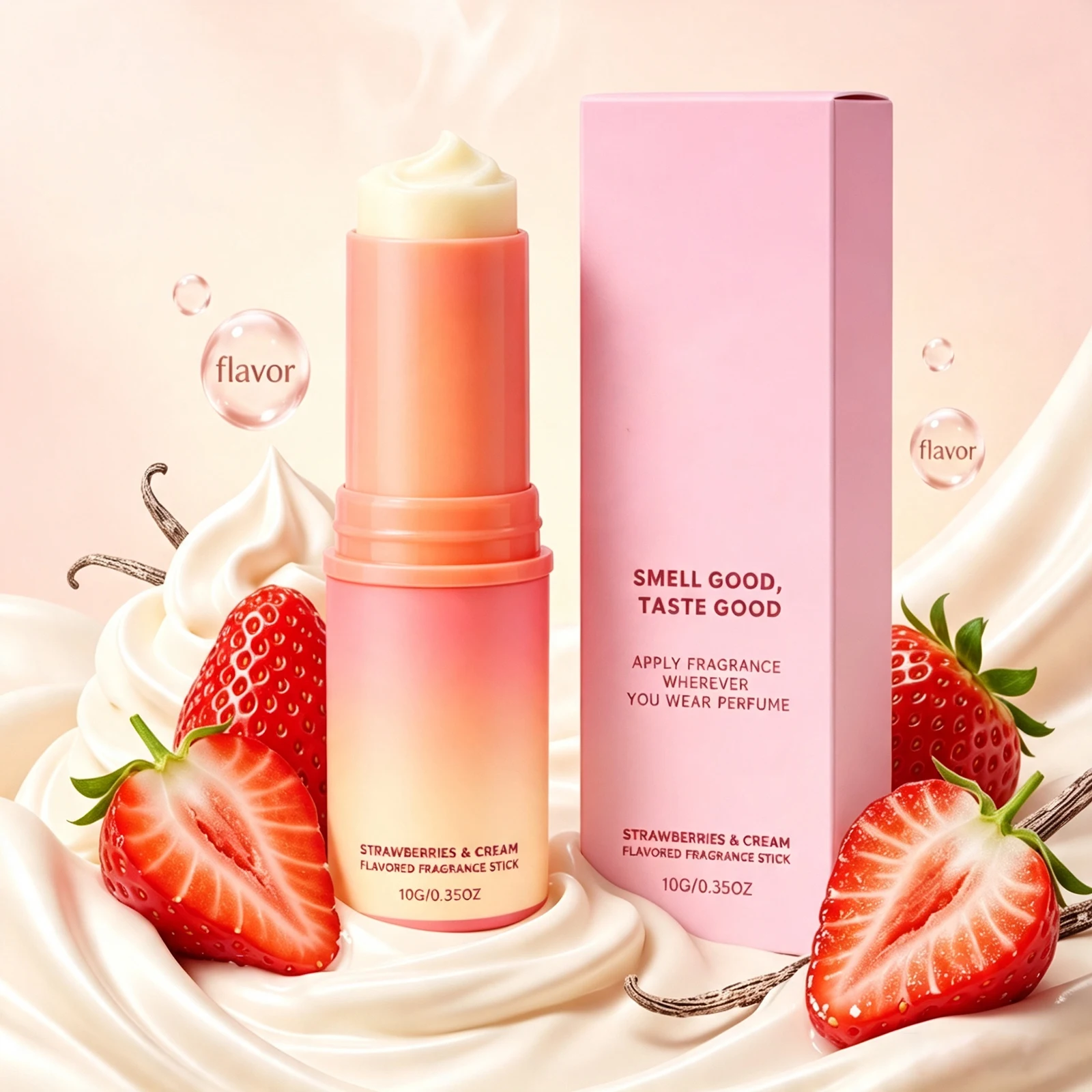 Beauty Care Fragrance Solid Stick Strawberry Sweet Fruity Long-lasting Fragrance Portable Travel Daily Commuting Date Women Gift
