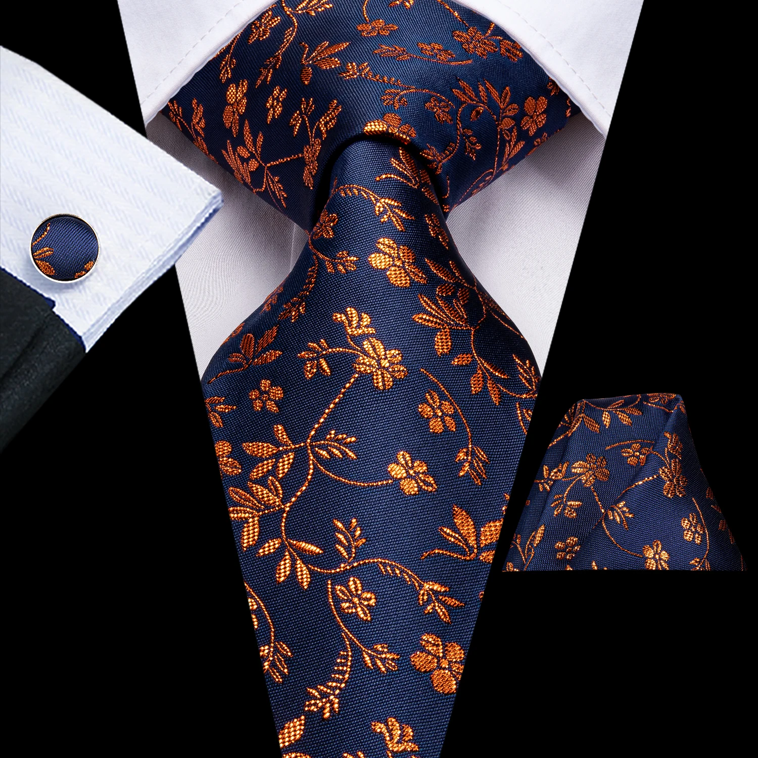 Hi-Tie lujo Floral Paisley corbatas para hombres hombre Desigenr rojo verde nieve corbatas para Navidad adultos seda corbata Hanky gemelos conjunto