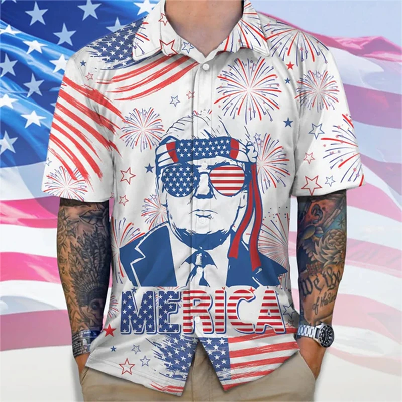 United States Flag Donald · Trump Shooting Raise Your Fist Pictures Never Surrender July 14, 2024 3D Funny Hawaii Shirts Blouses